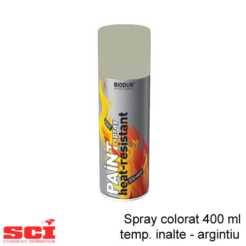 Spray colorat temperaturi inalte 400 ml argintiu